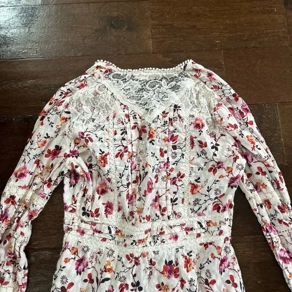 Anthropologie-Floral lace long sleeve blouse-Size 4-EUC - Picture 7 of 13